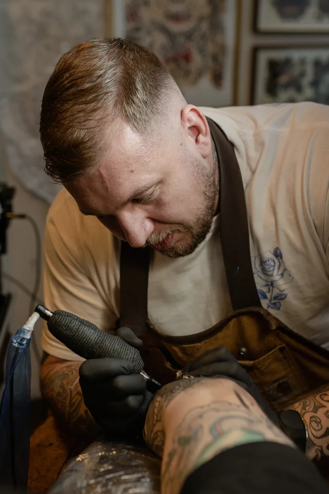 Marius Sahlmann bei der Arbeit