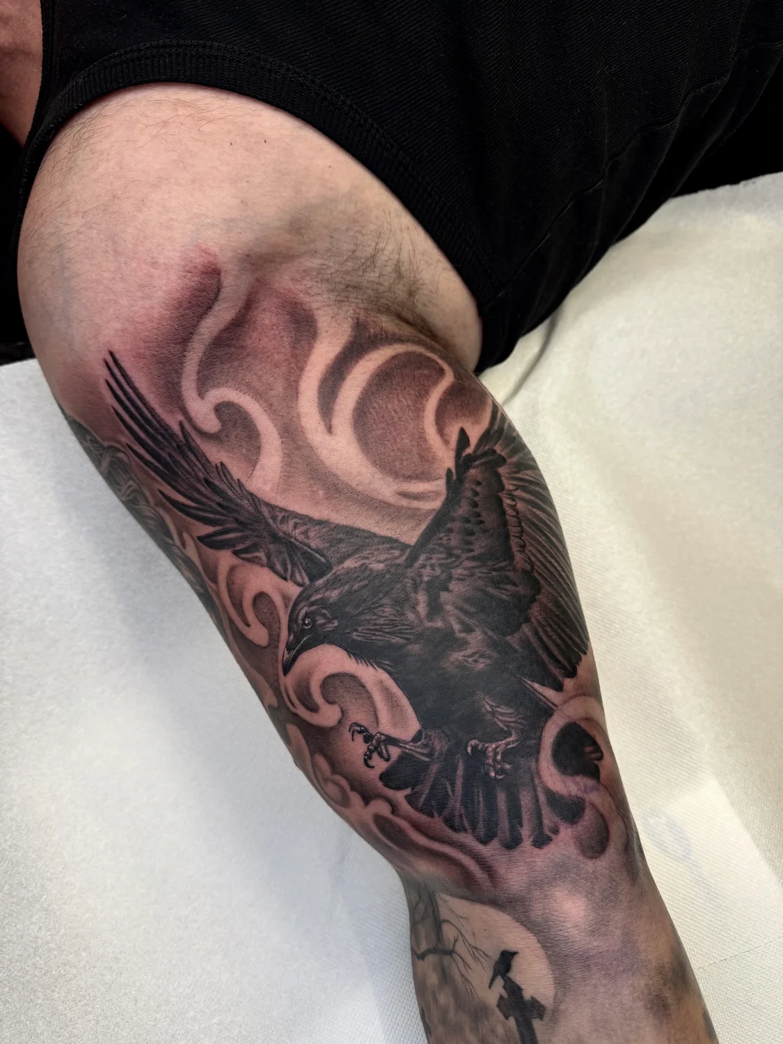 Rabe und Rose in Black and Grey von Moritz